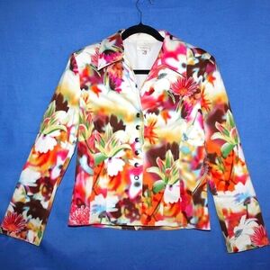Ingenuity Floral Print Blazer Jacket Multicolor Size 6
